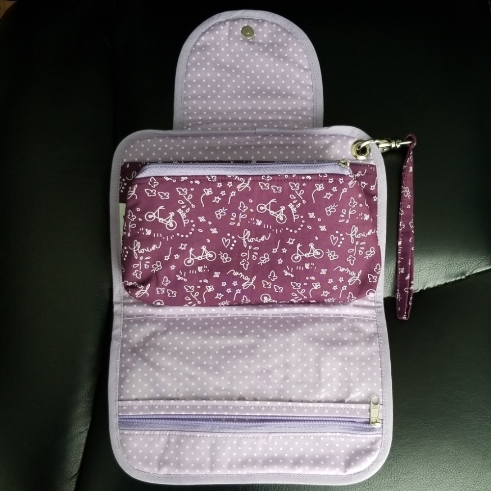 Wristlet Multipurpose Makeup Bag Handmade Purple - Picture 4 of 6